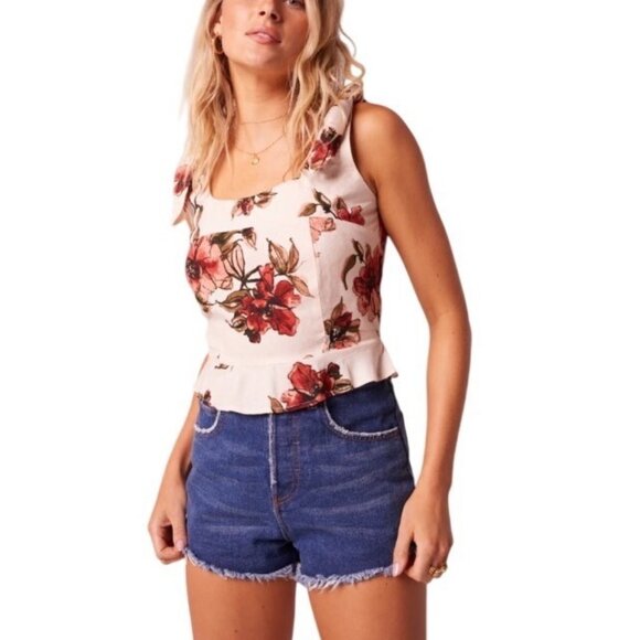 B O G Collective Bohemian Tank Size Medium Rayon Smocked Back NWT Band of Gypsie - Picture 9 of 14